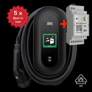 DEFA Power – älykäs sähköauton latausasema 22 kW + DEFA Balancer (Home)